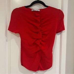Zara Scarlet Ruffled Blouse
